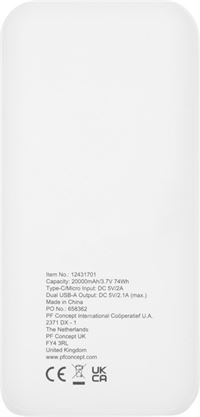 POWERBANK IN PLASTICA RICIALTA DA 20000 mAh